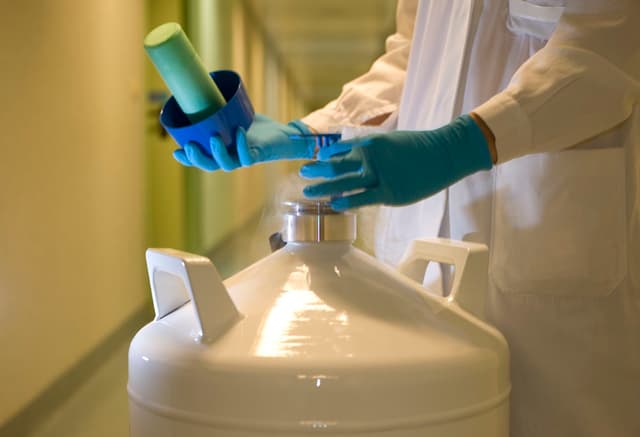 Congelamento di campioni in azoto liquido